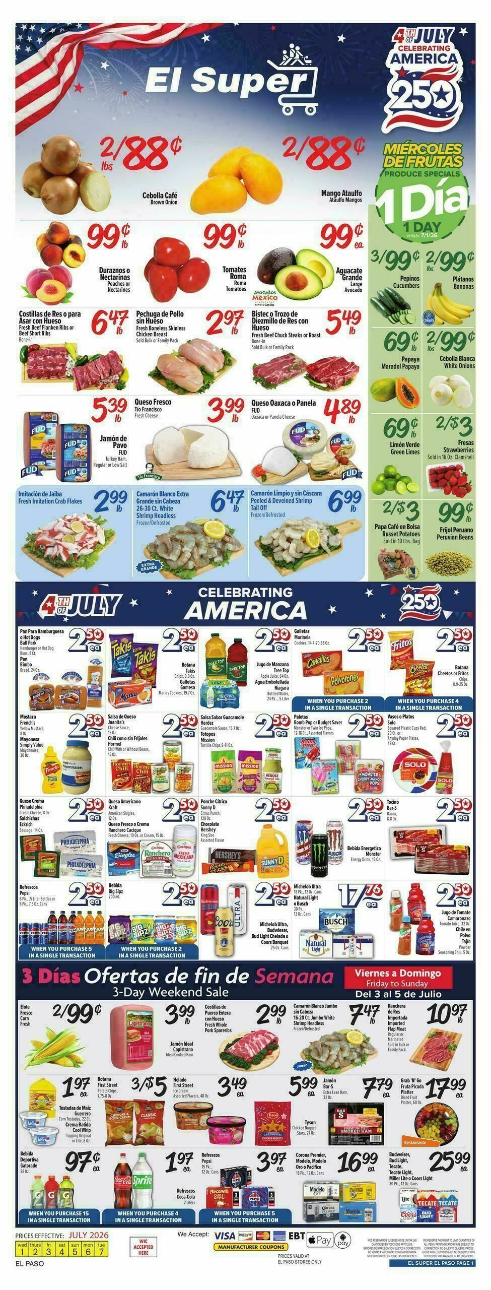 El Super Markets Weekly Ad from July 1