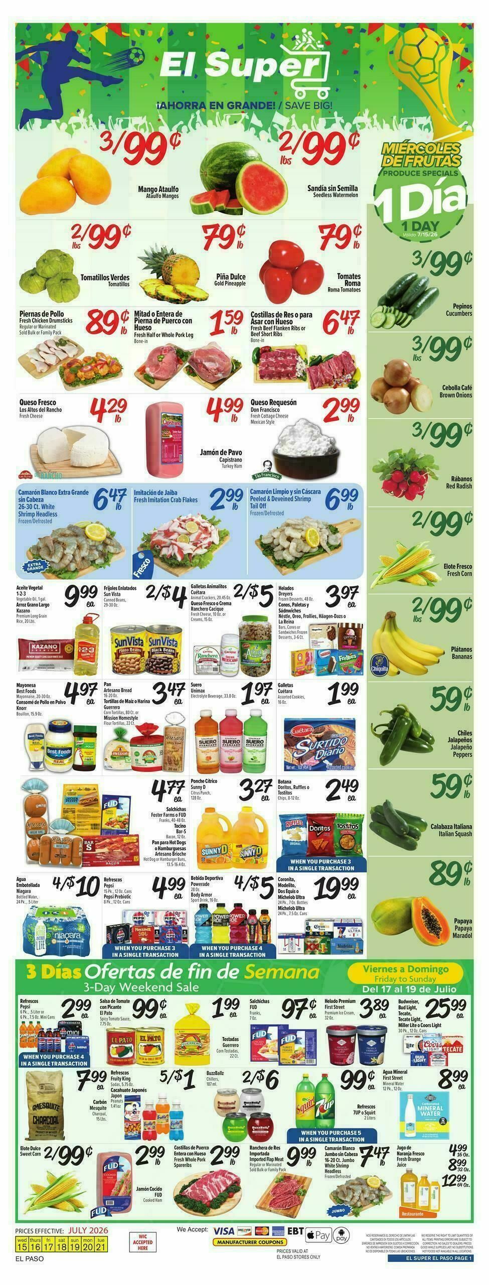El Super Markets Weekly Ad from July 15