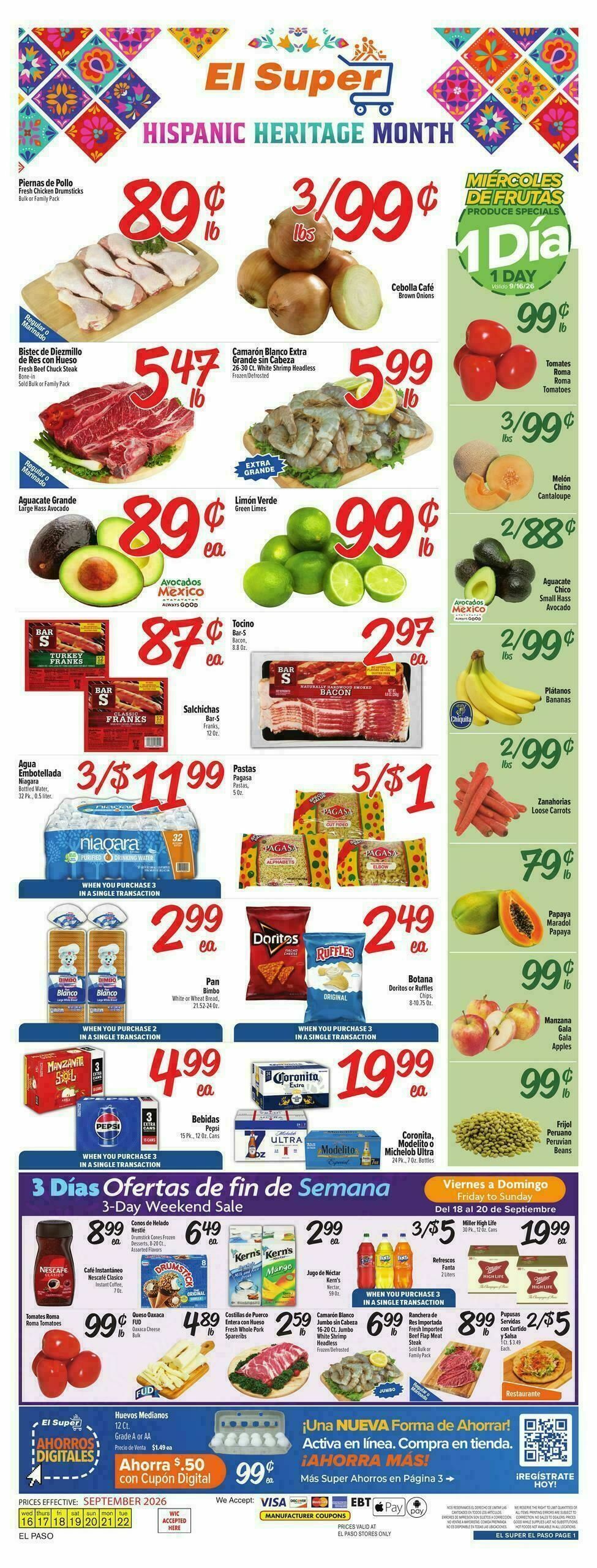 El Super Markets Weekly Ad from September 16