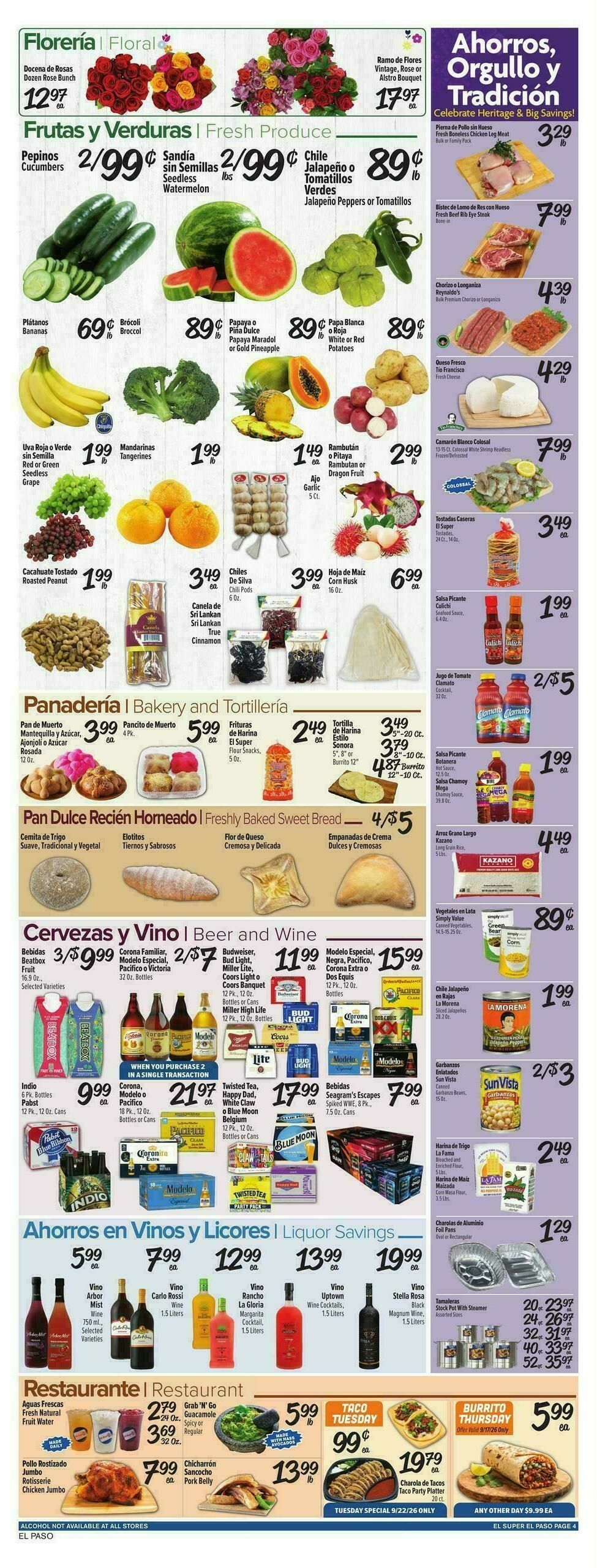 El Super Markets Weekly Ad from September 16