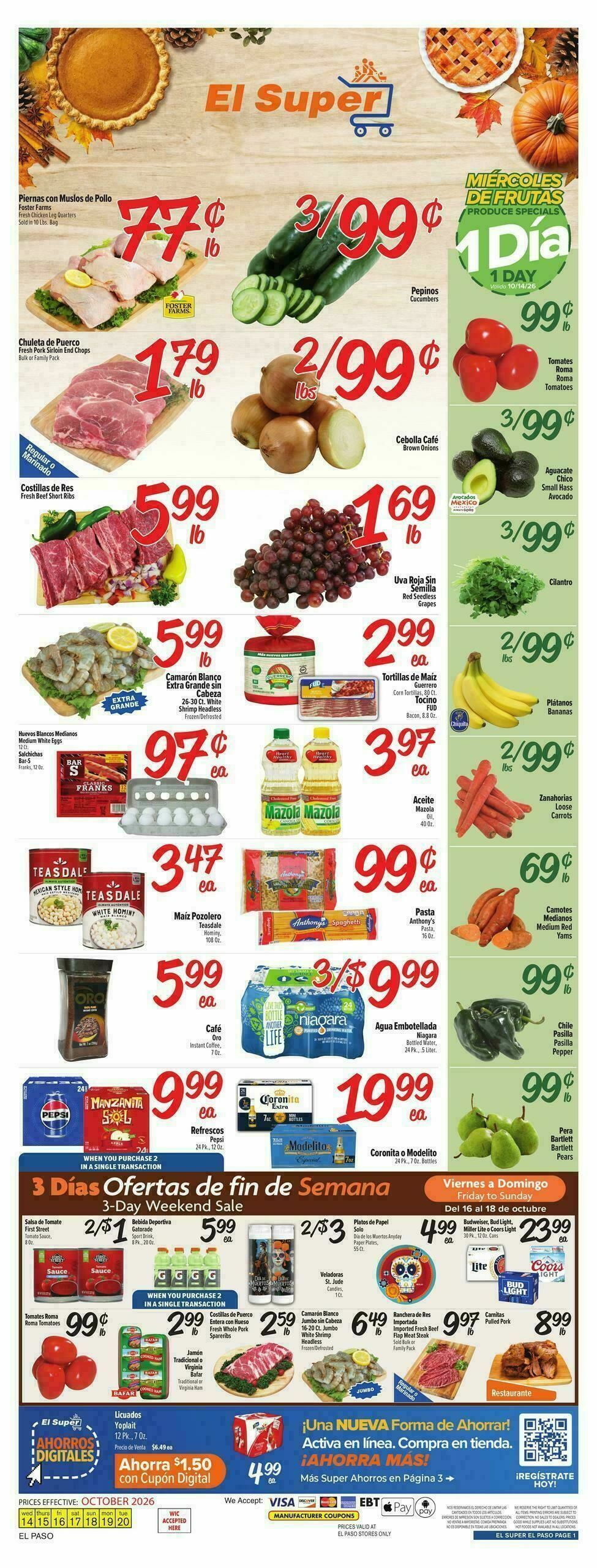 El Super Markets Weekly Ad from October 14