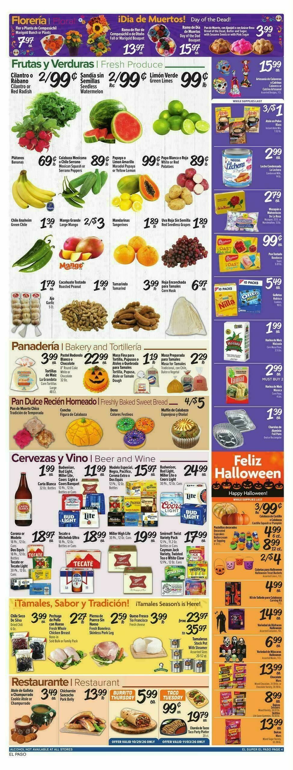 El Super Markets Weekly Ad from October 28