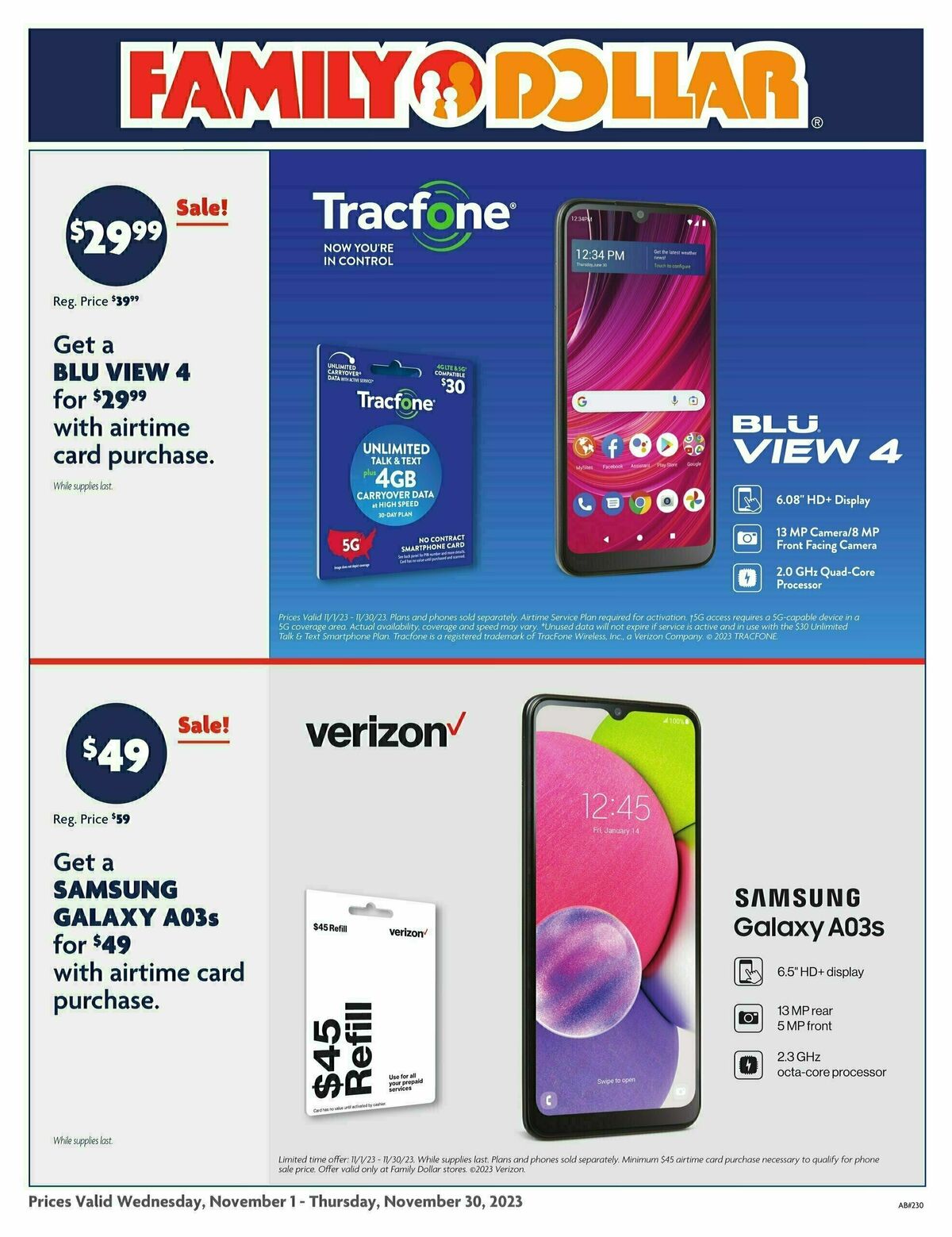 Family Dollar Phone Weekly Ad from November 1