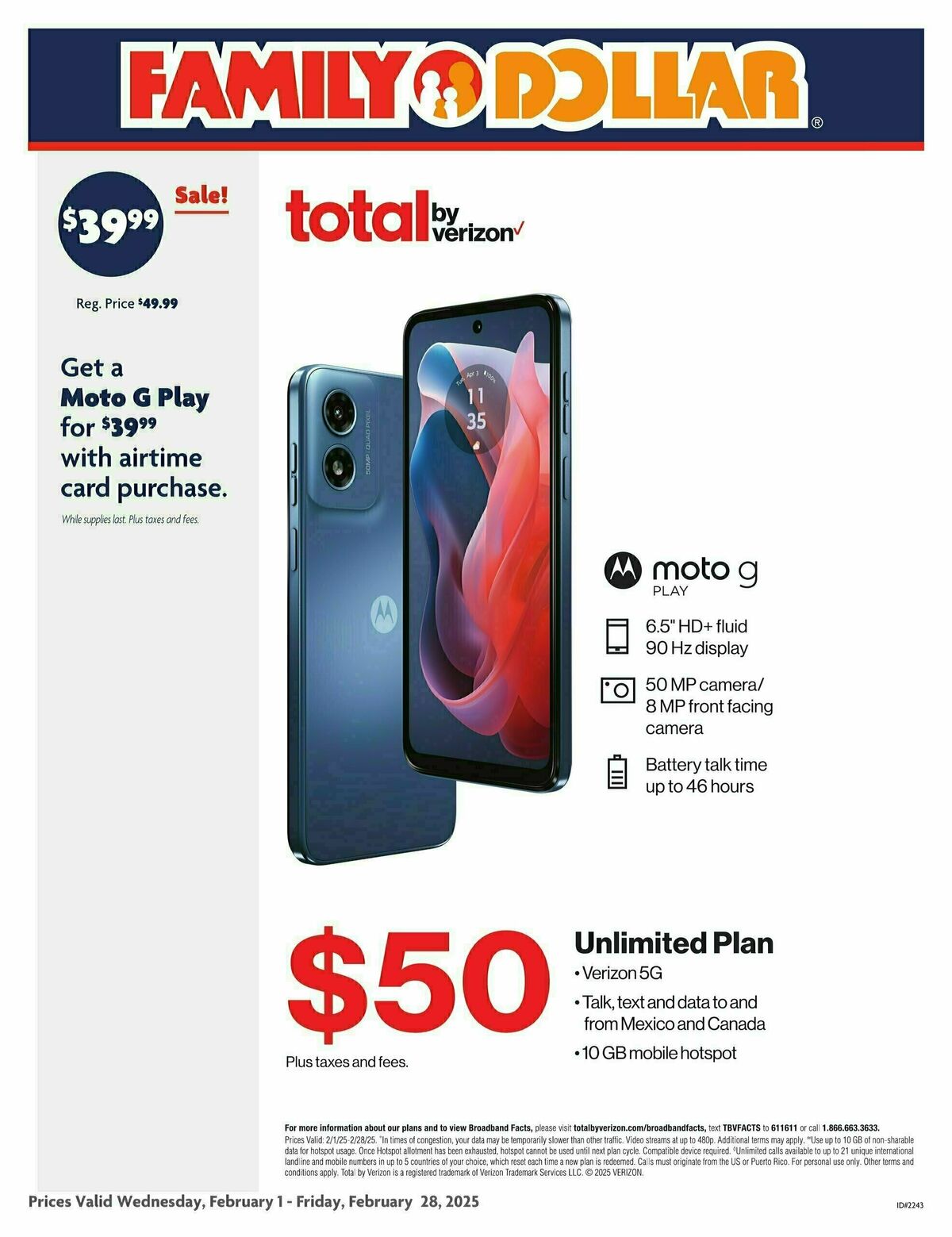 Family Dollar Verizon Ad Weekly Ad from February 1