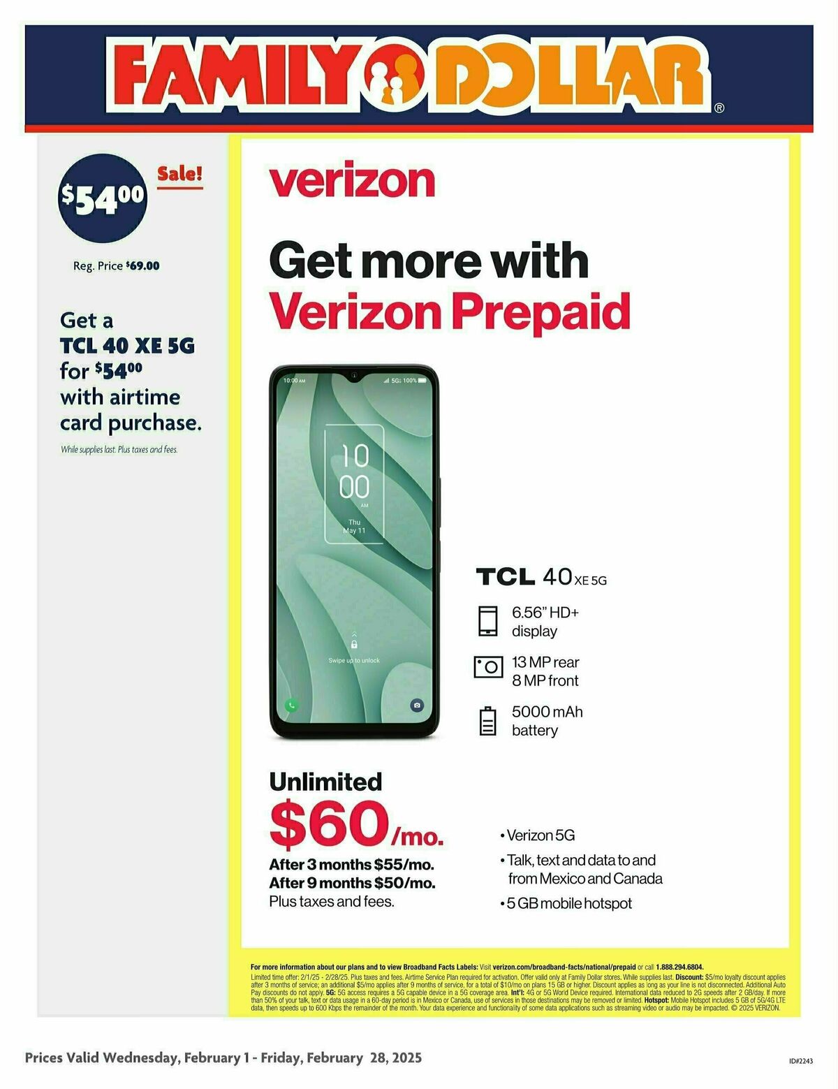 Family Dollar Verizon Ad Weekly Ad from February 1