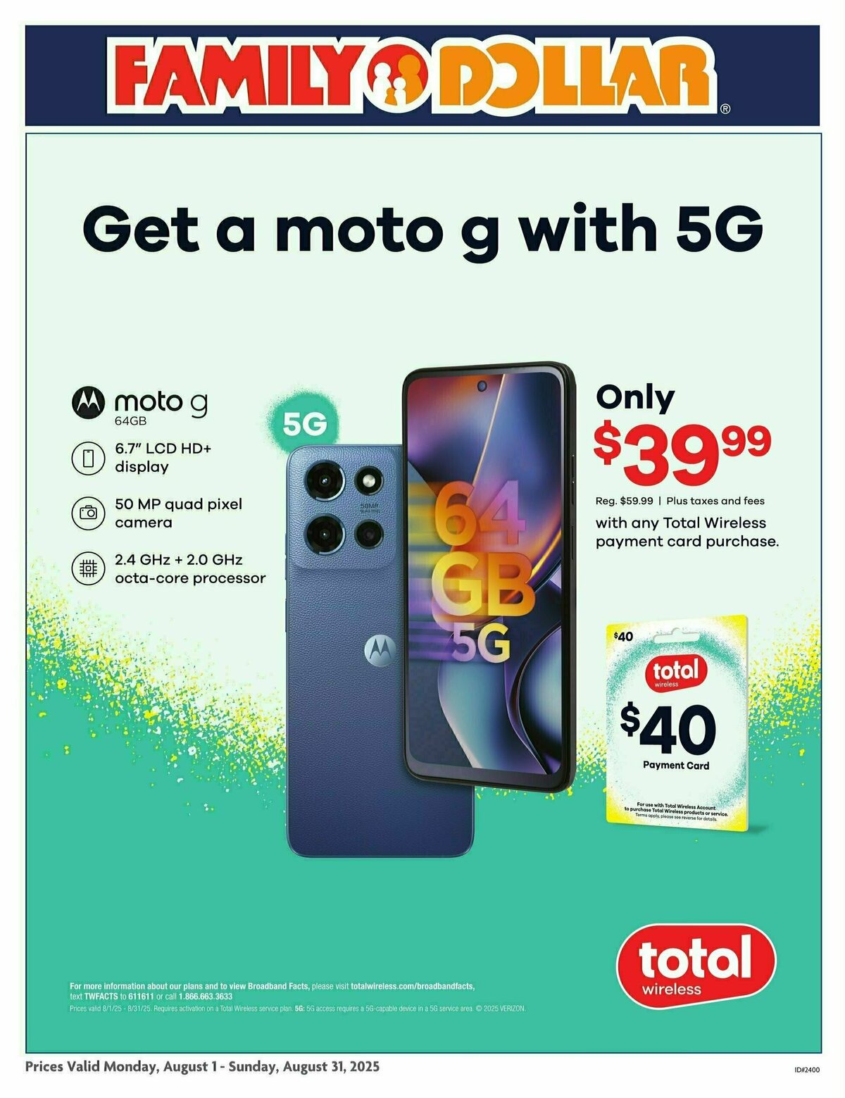 Family Dollar Verizon Ad Weekly Ad from August 1