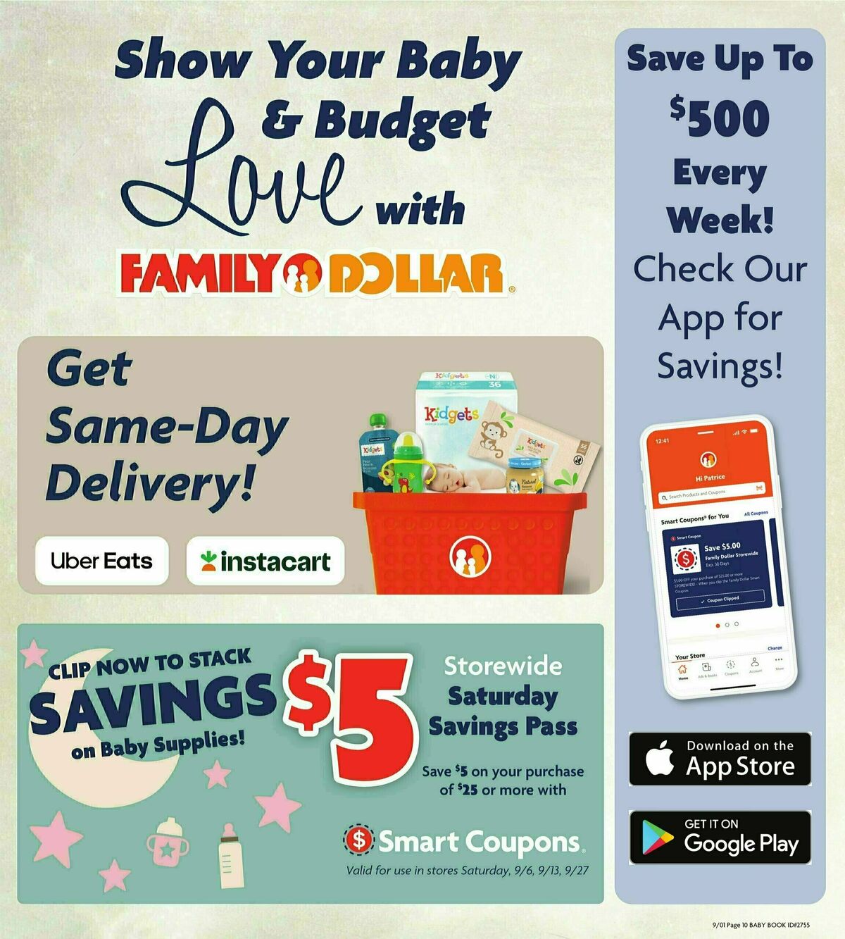 Family Dollar Baby Book Weekly Ad from September 1