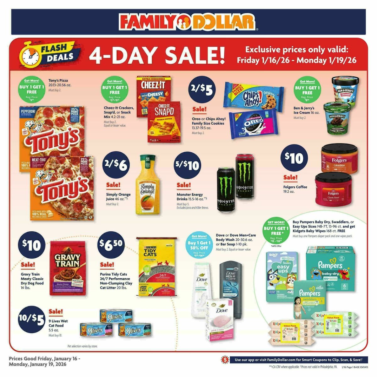 Family Dollar 4 Day Sale Weekly Ad from January 16