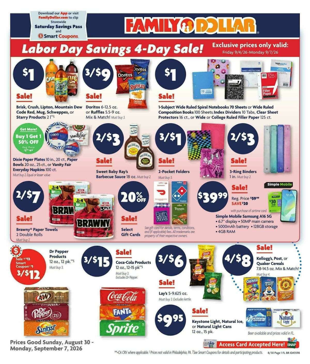 Family Dollar Weekly Ad from August 30