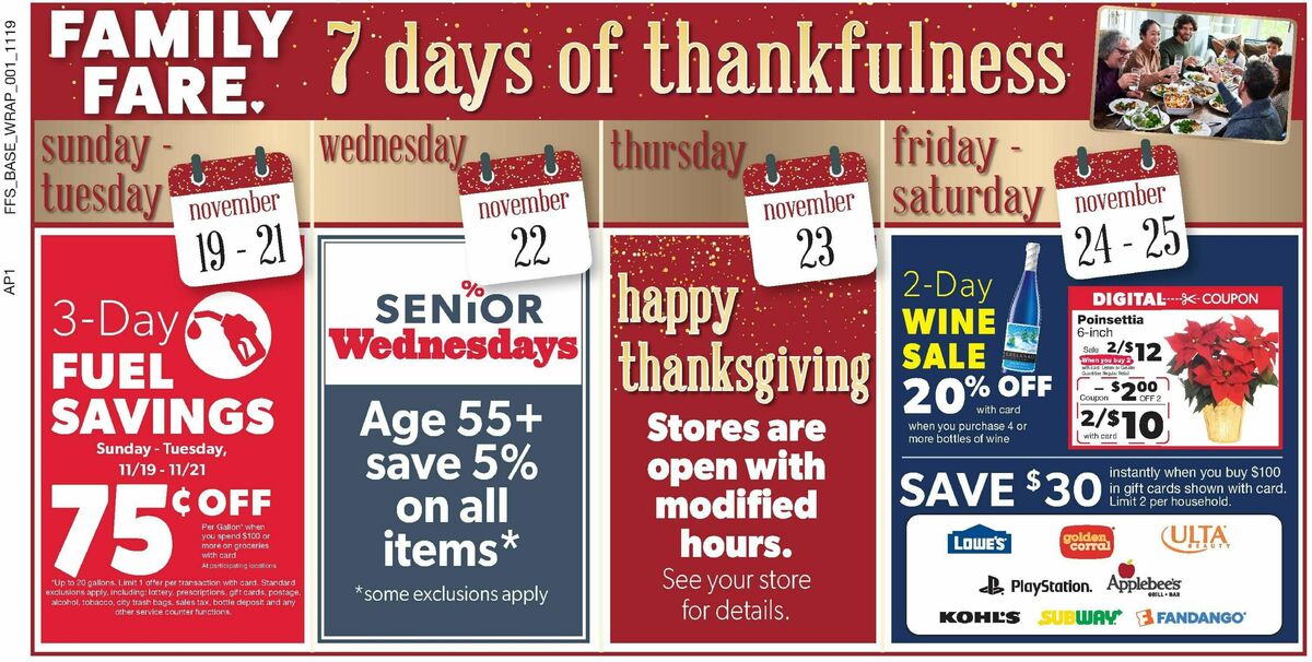 Family Fare Weekly Ad from November 19