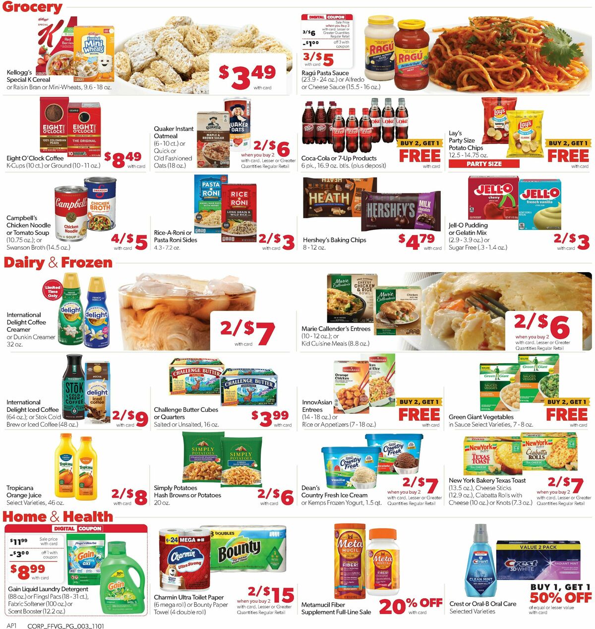 Family Fare Weekly Ad from November 1
