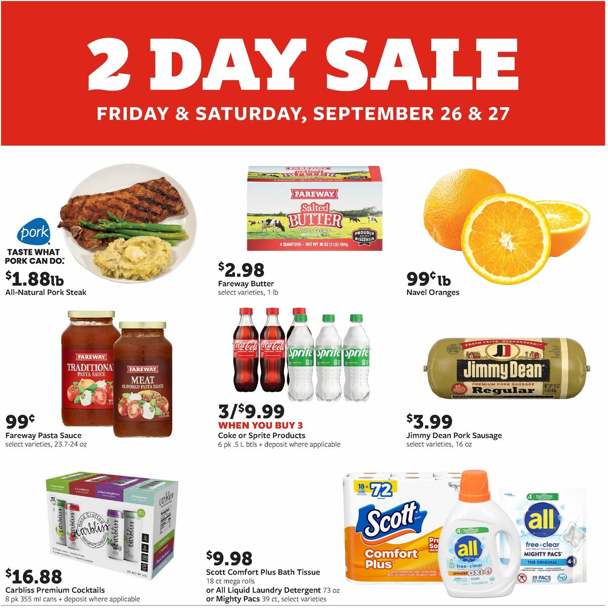 Fareway 2-Day Sale Weekly Ad from September 26