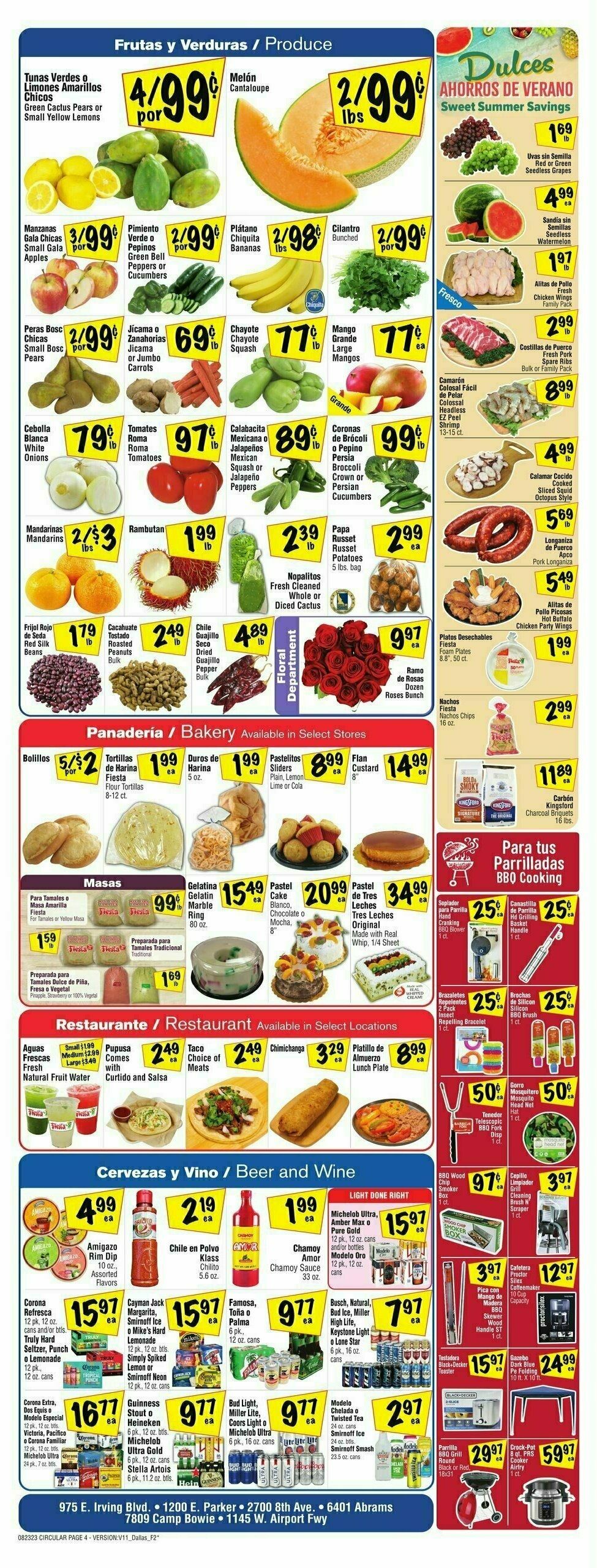 Fiesta Mart Weekly Ad from August 23