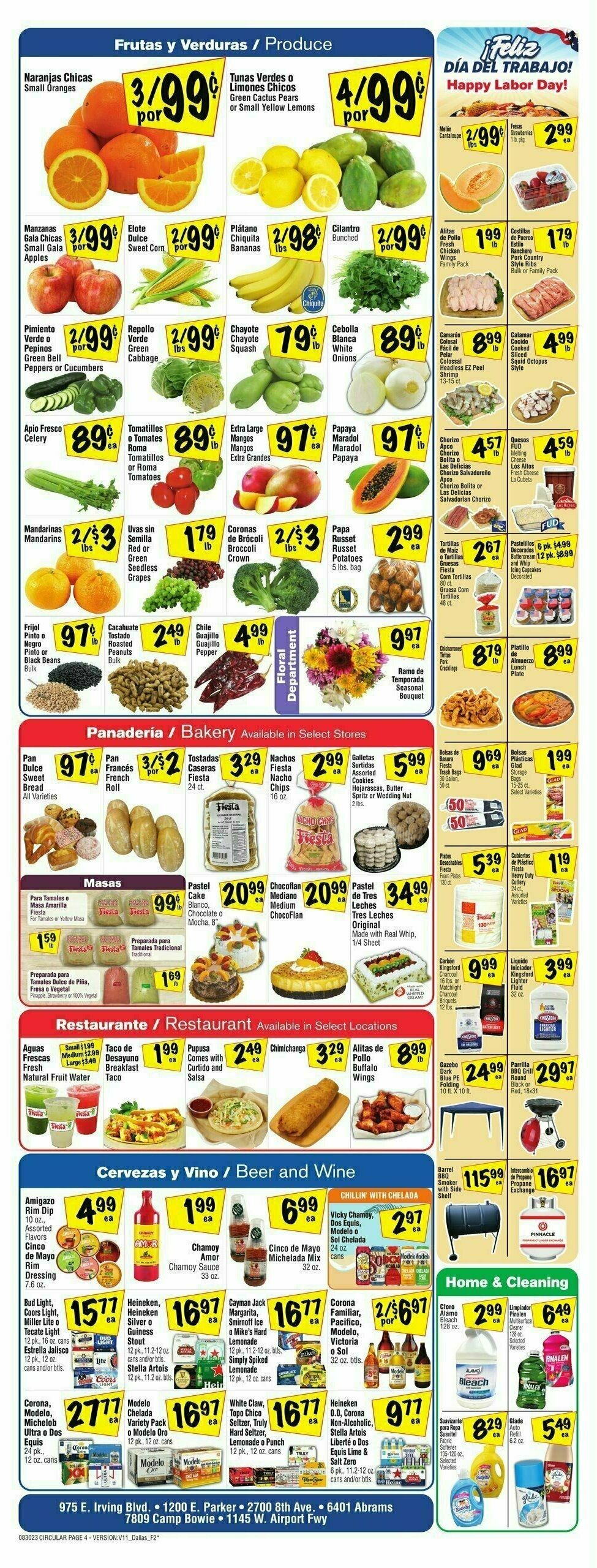 Fiesta Mart Weekly Ad from August 30