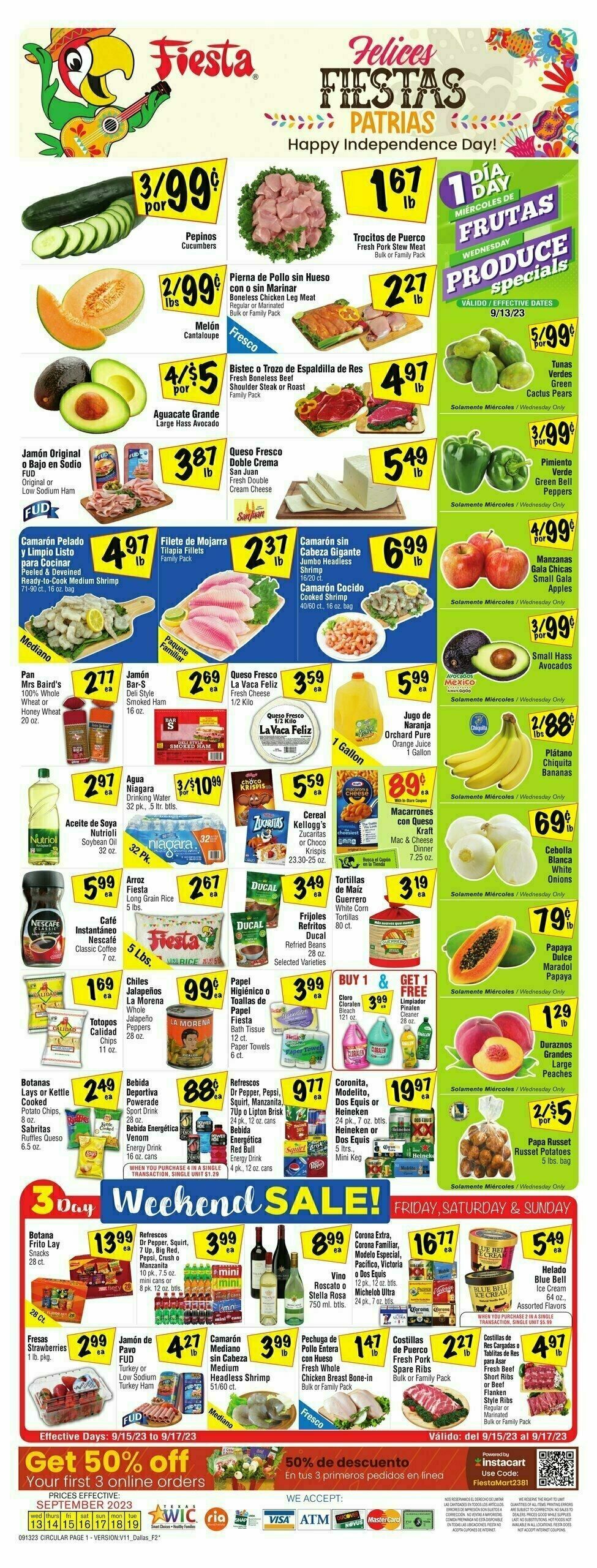 Fiesta Mart Weekly Ad from September 13