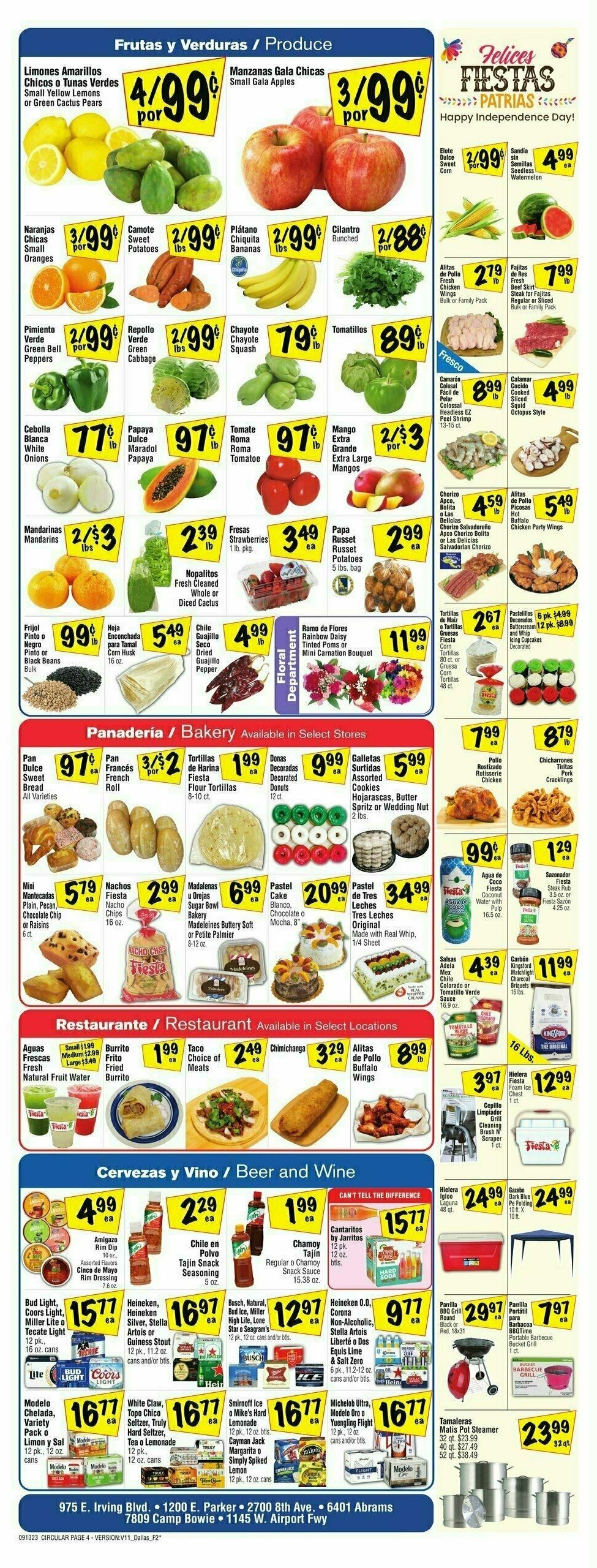 Fiesta Mart Weekly Ad from September 13