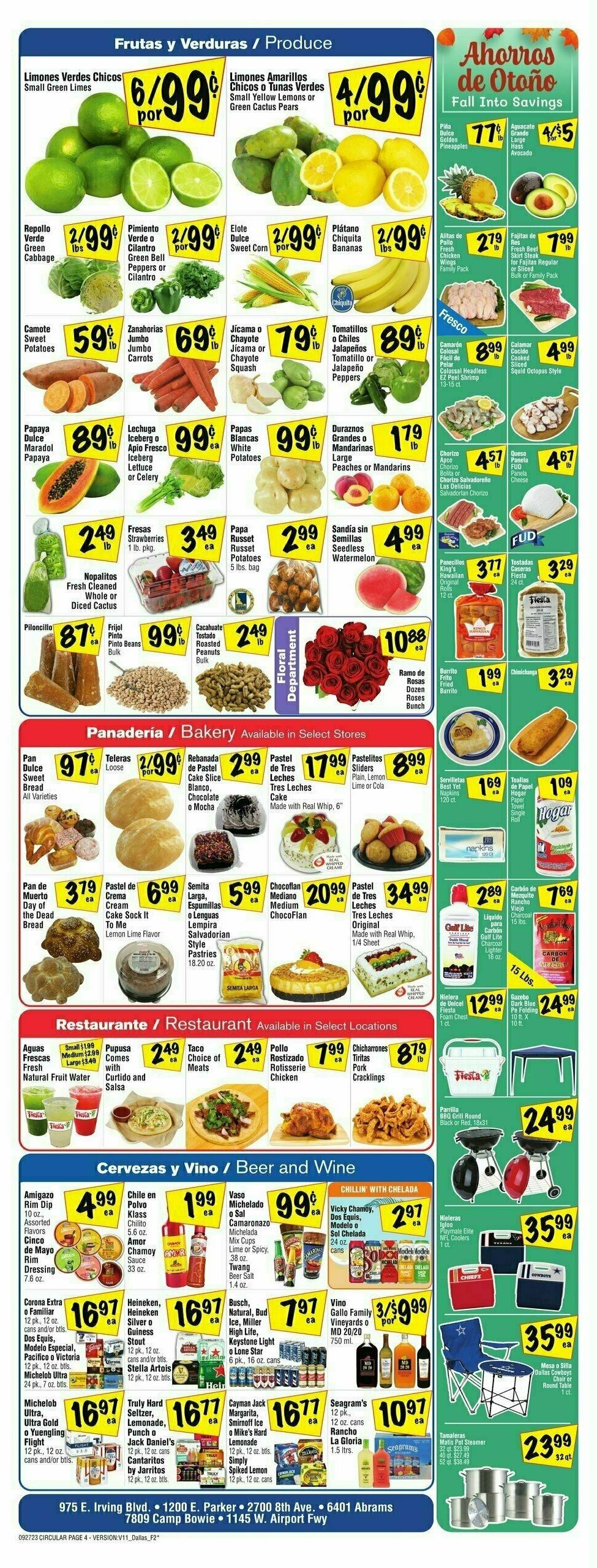Fiesta Mart Weekly Ad from September 27
