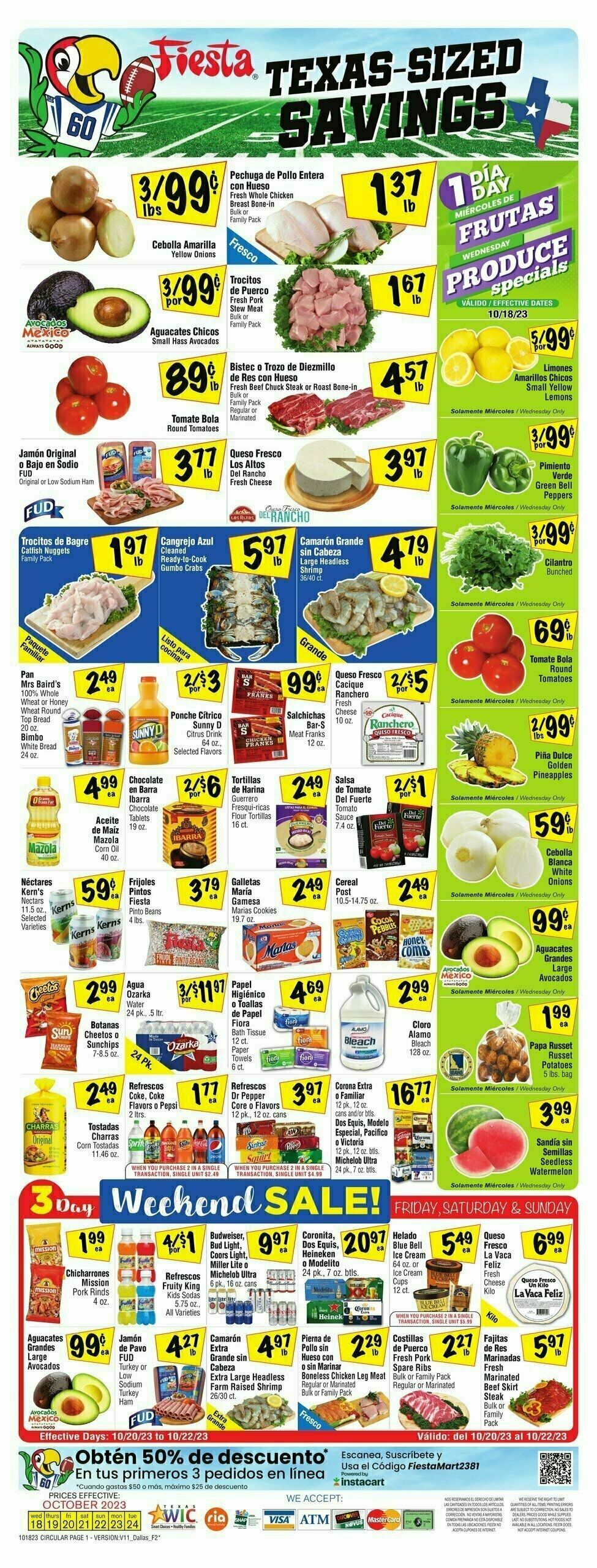 Fiesta Mart Weekly Ad from October 18