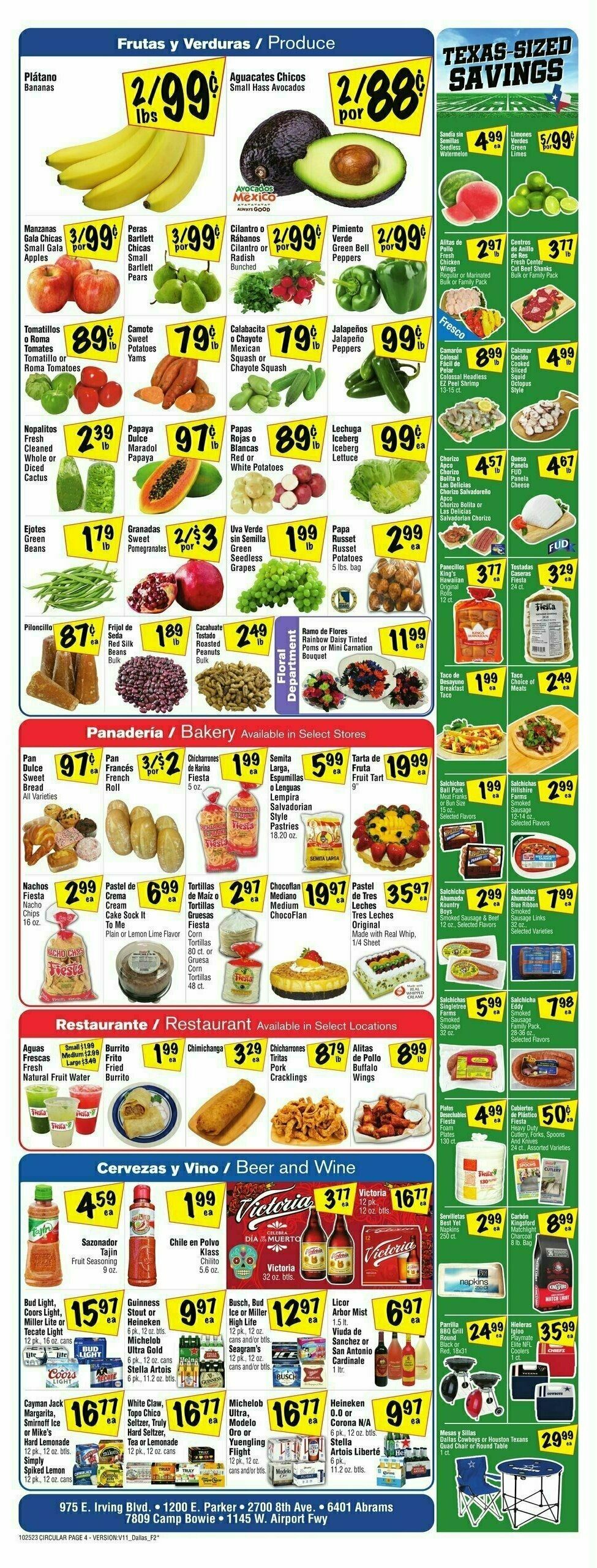 Fiesta Mart Weekly Ad from October 25