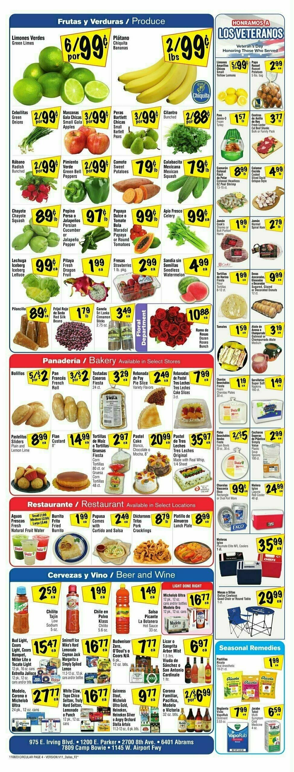 Fiesta Mart Weekly Ad from November 8