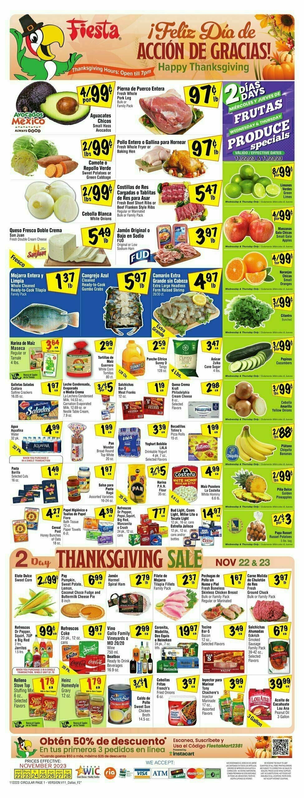 Fiesta Mart Weekly Ad from November 22