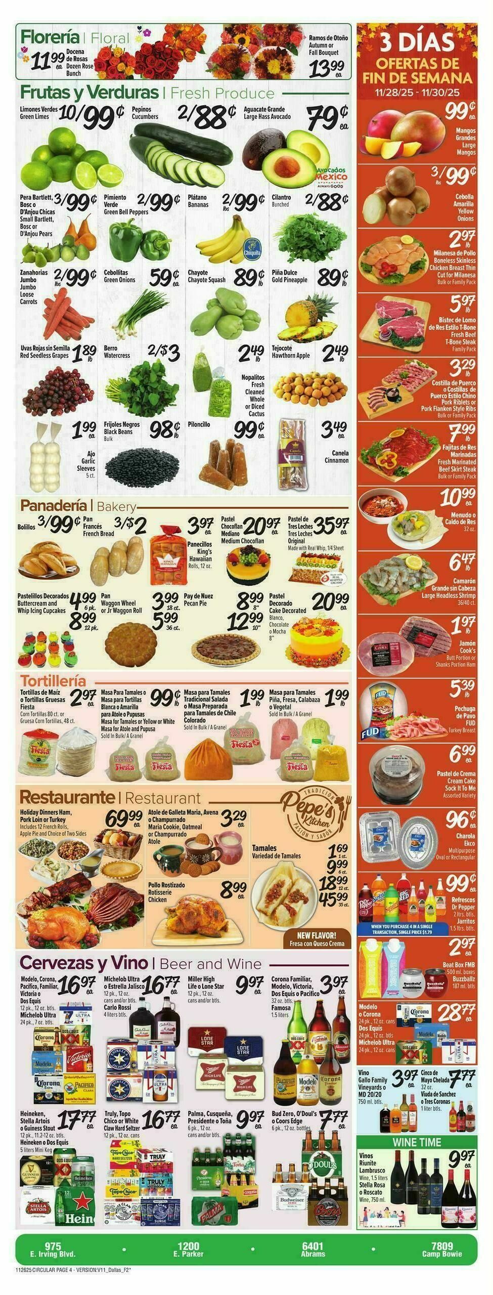 Fiesta Mart Weekly Ad from November 26