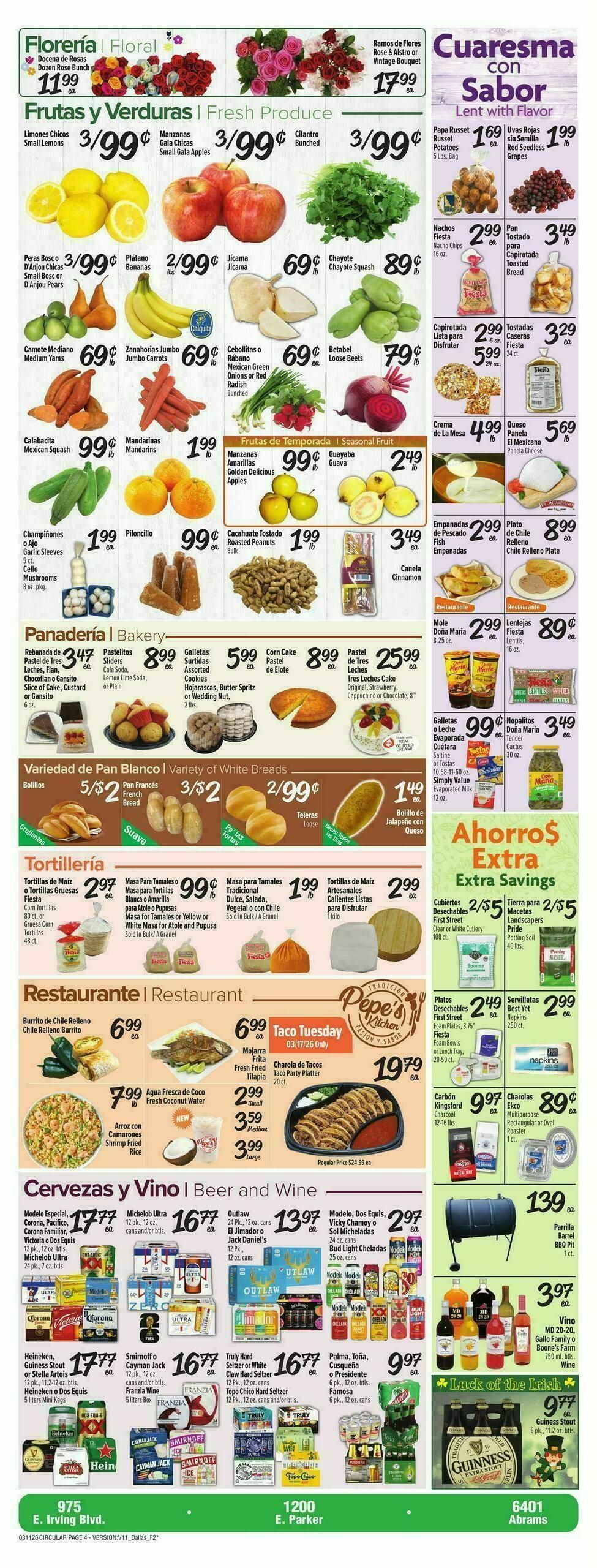 Fiesta Mart Weekly Ad from March 11