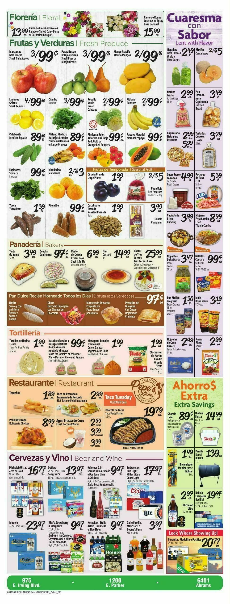 Fiesta Mart Weekly Ad from March 18