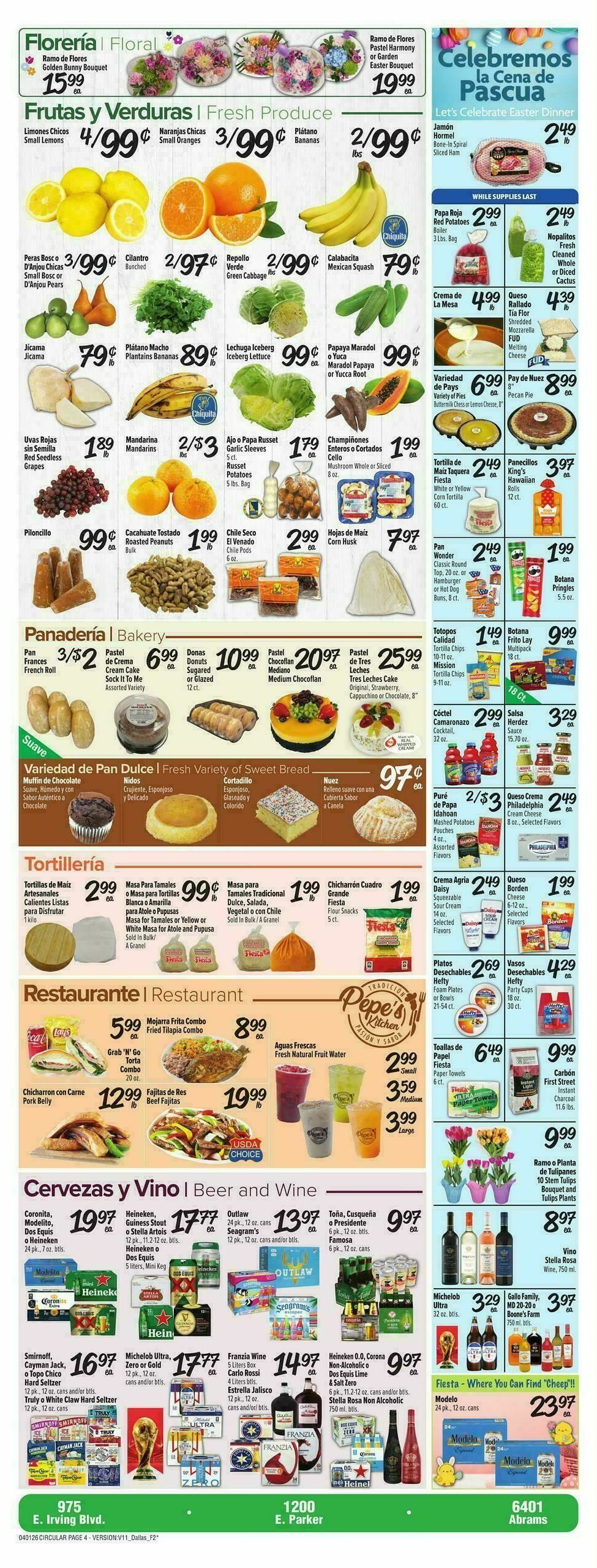 Fiesta Mart Weekly Ad from April 1