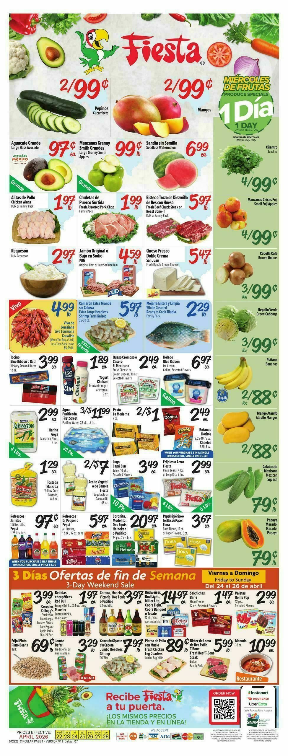 Fiesta Mart Weekly Ad from April 22