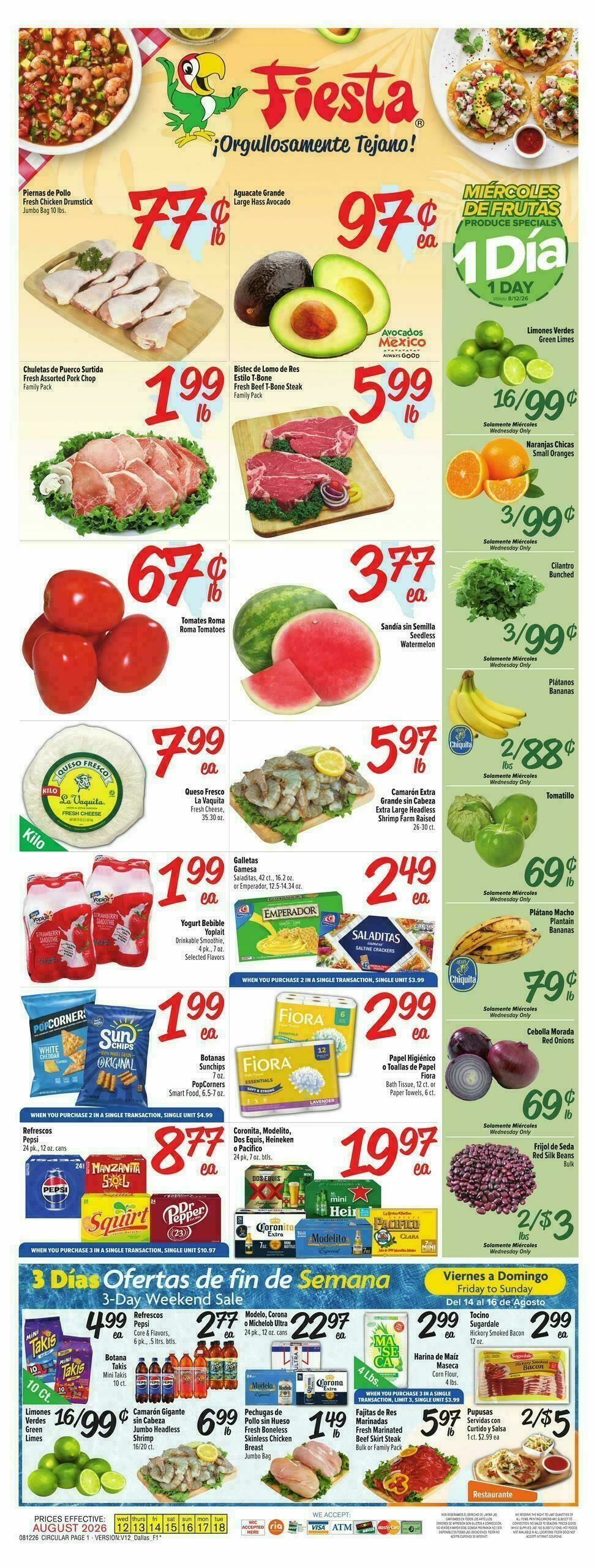 Fiesta Mart Weekly Ad from August 12