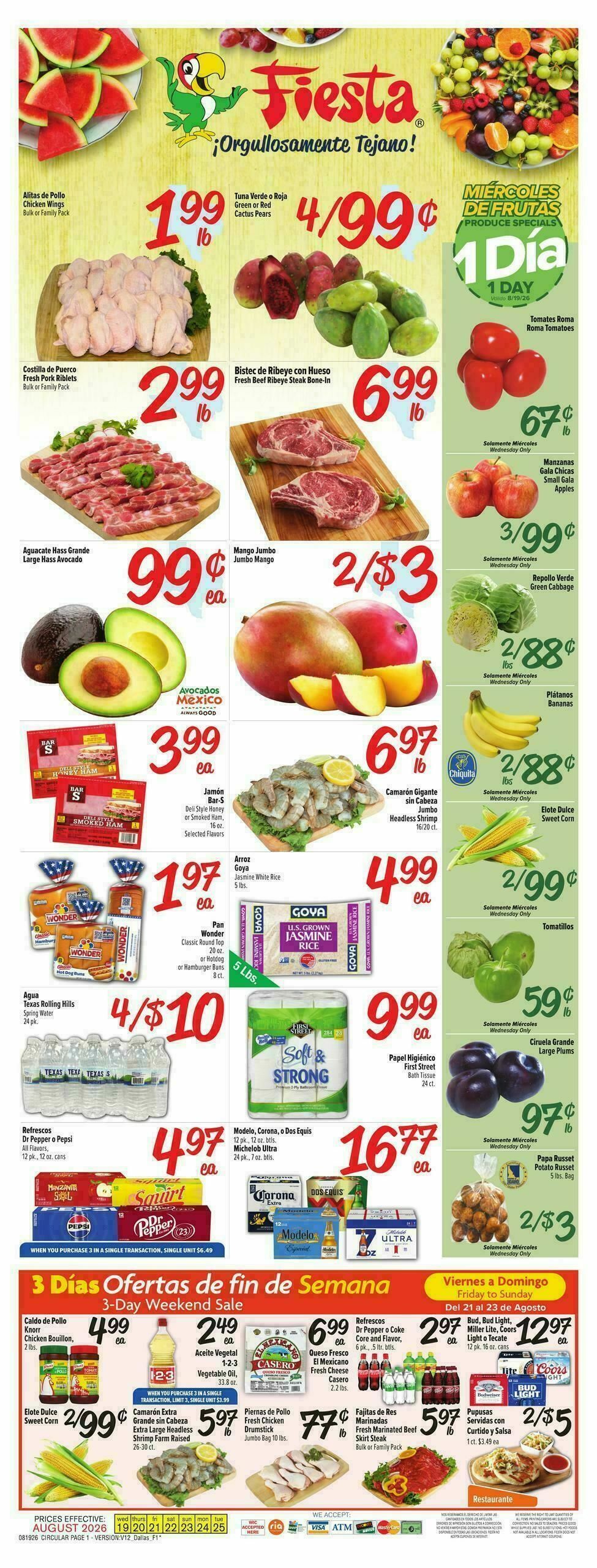 Fiesta Mart Weekly Ad from August 19