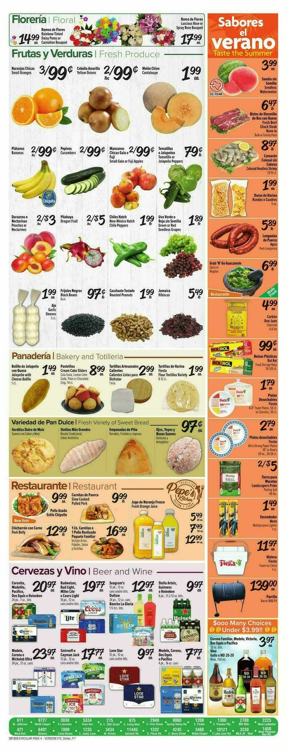 Fiesta Mart Weekly Ad from August 19