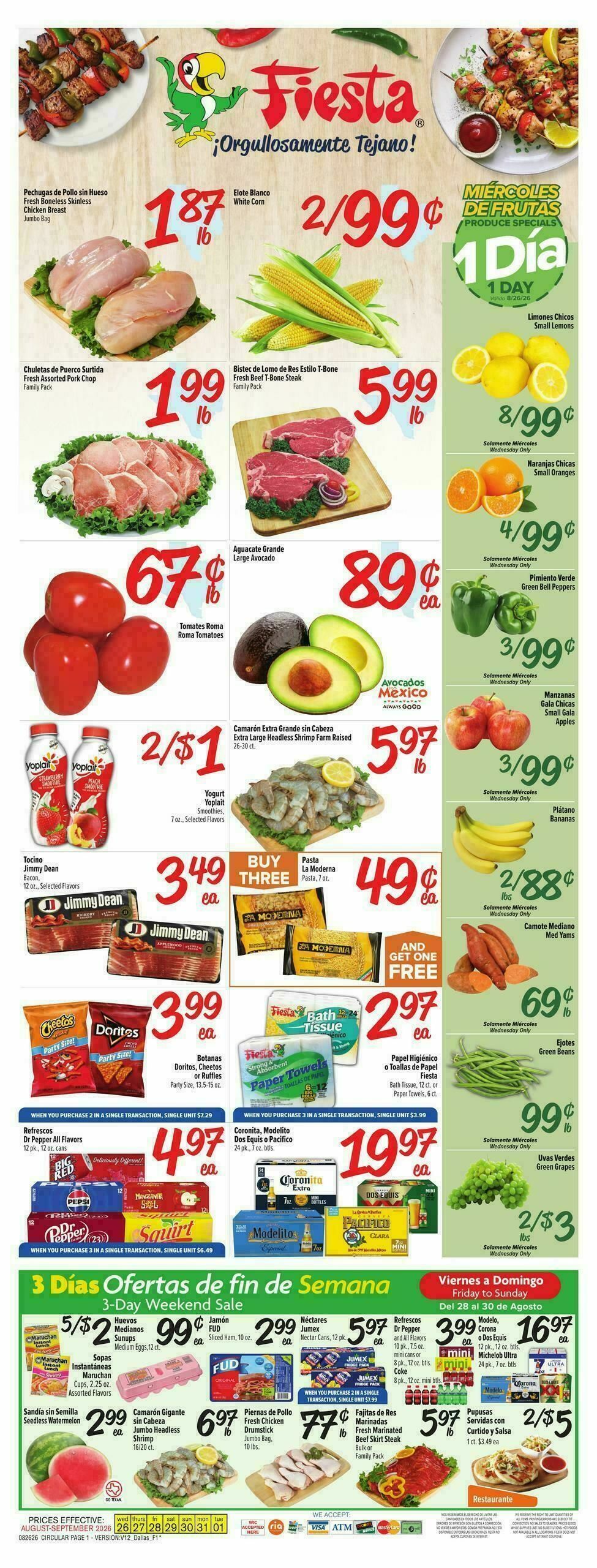 Fiesta Mart Weekly Ad from August 26