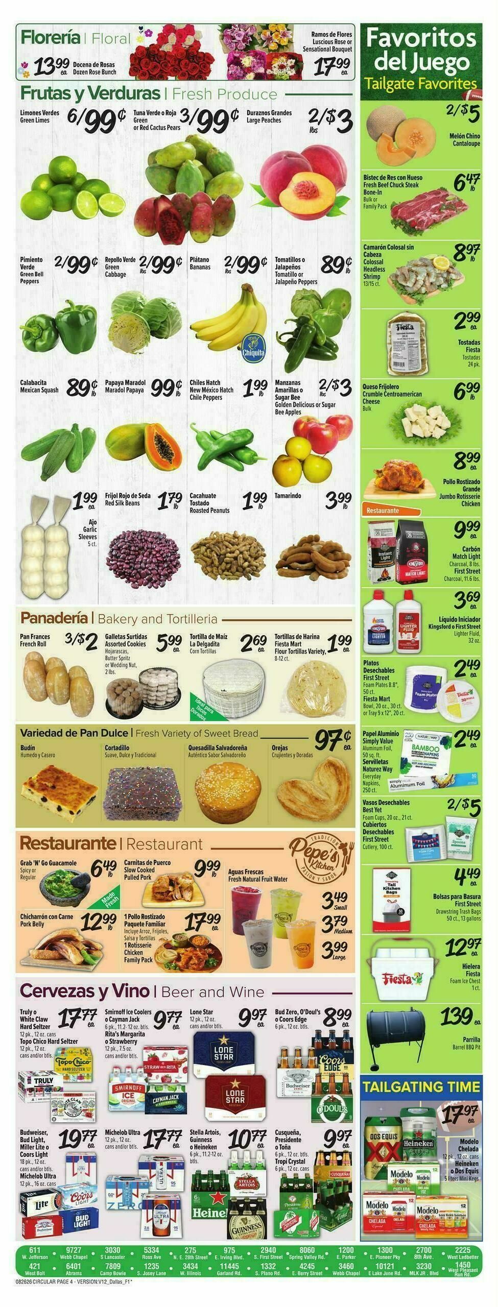 Fiesta Mart Weekly Ad from August 26