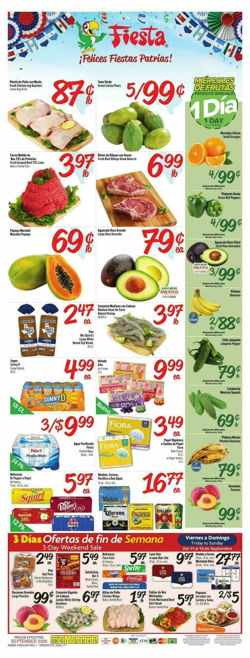 Fiesta Mart Weekly Ad from September 9