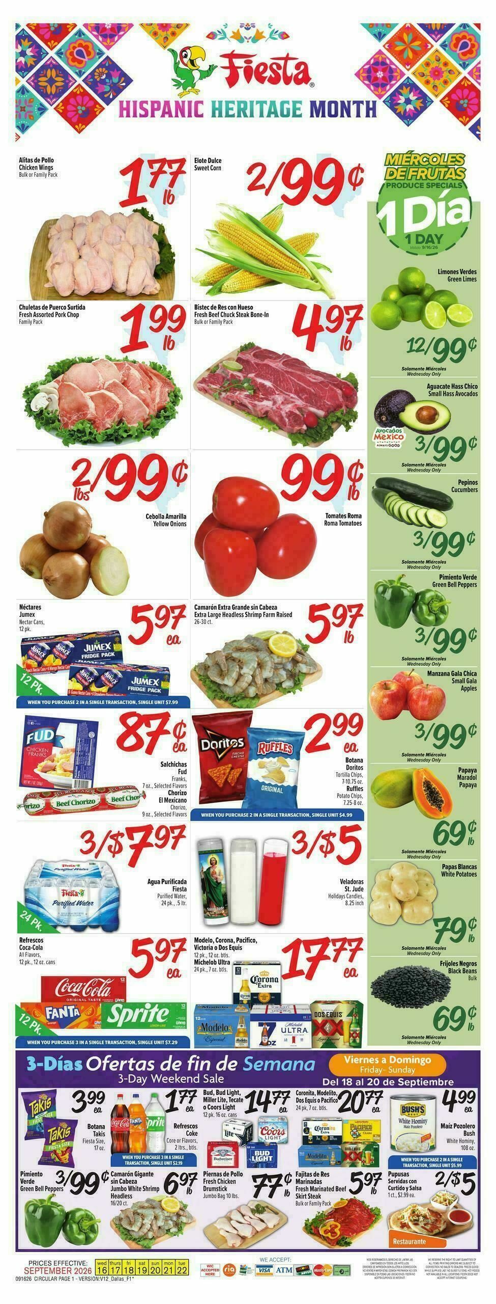 Fiesta Mart Weekly Ad from September 16