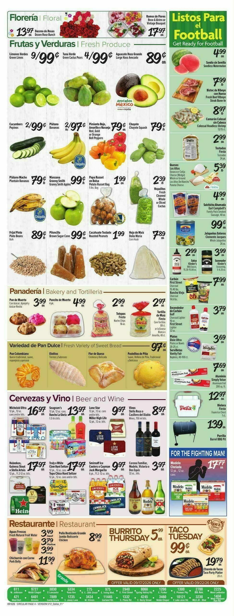 Fiesta Mart Weekly Ad from September 16
