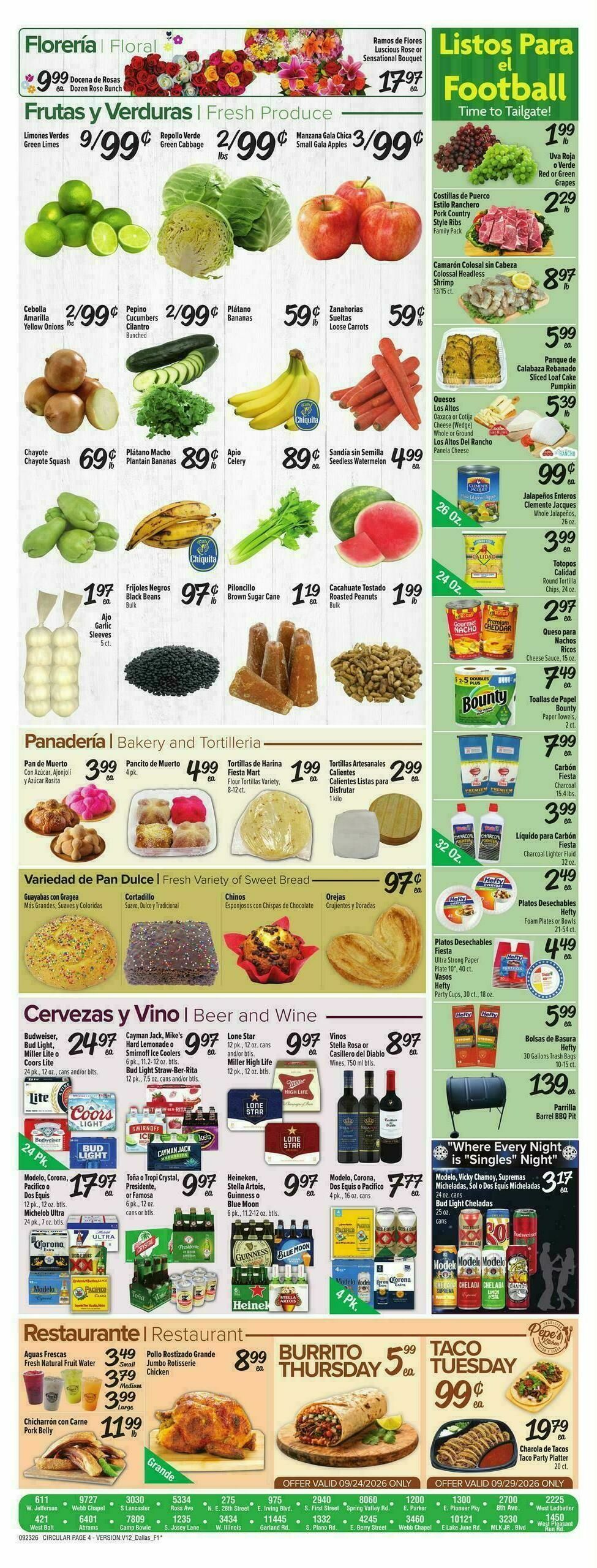 Fiesta Mart Weekly Ad from September 23