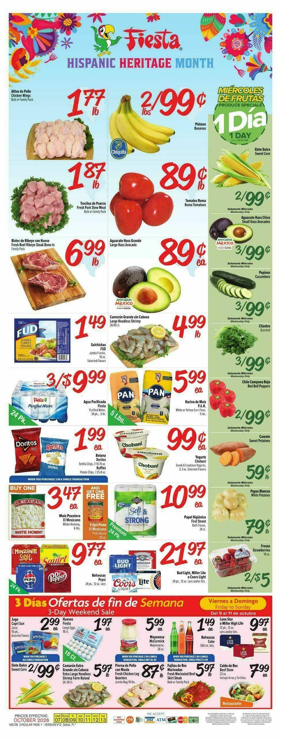 Fiesta Mart Weekly Ad from October 7