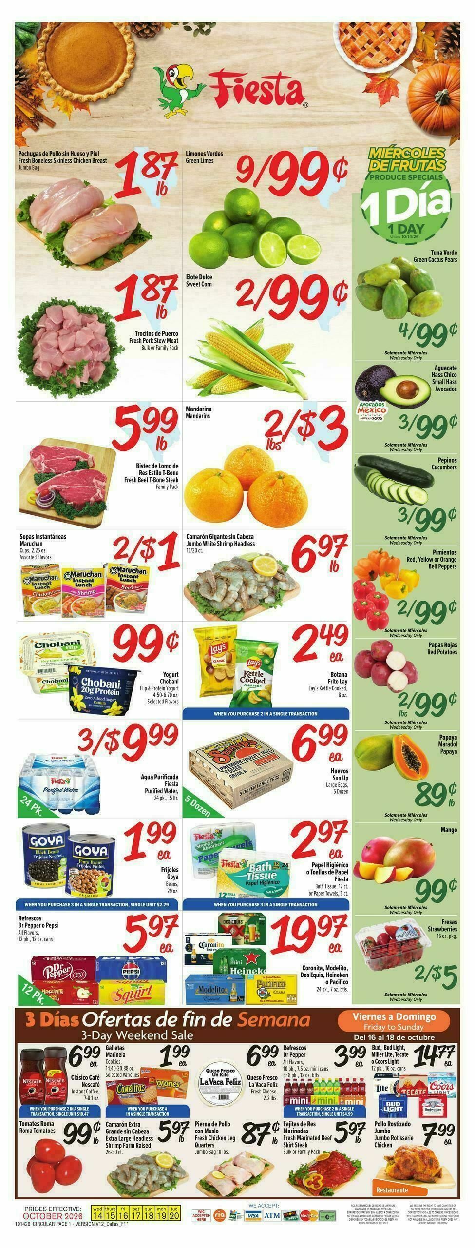 Fiesta Mart Weekly Ad from October 14