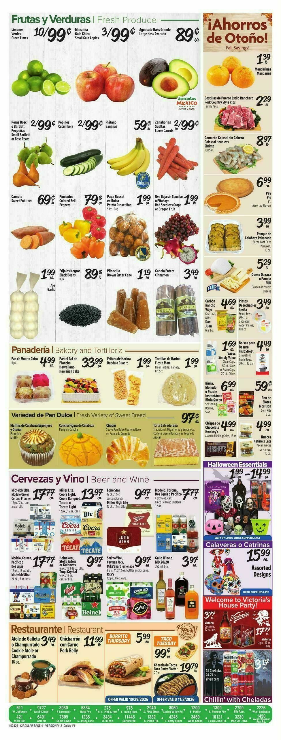 Fiesta Mart Weekly Ad from October 28