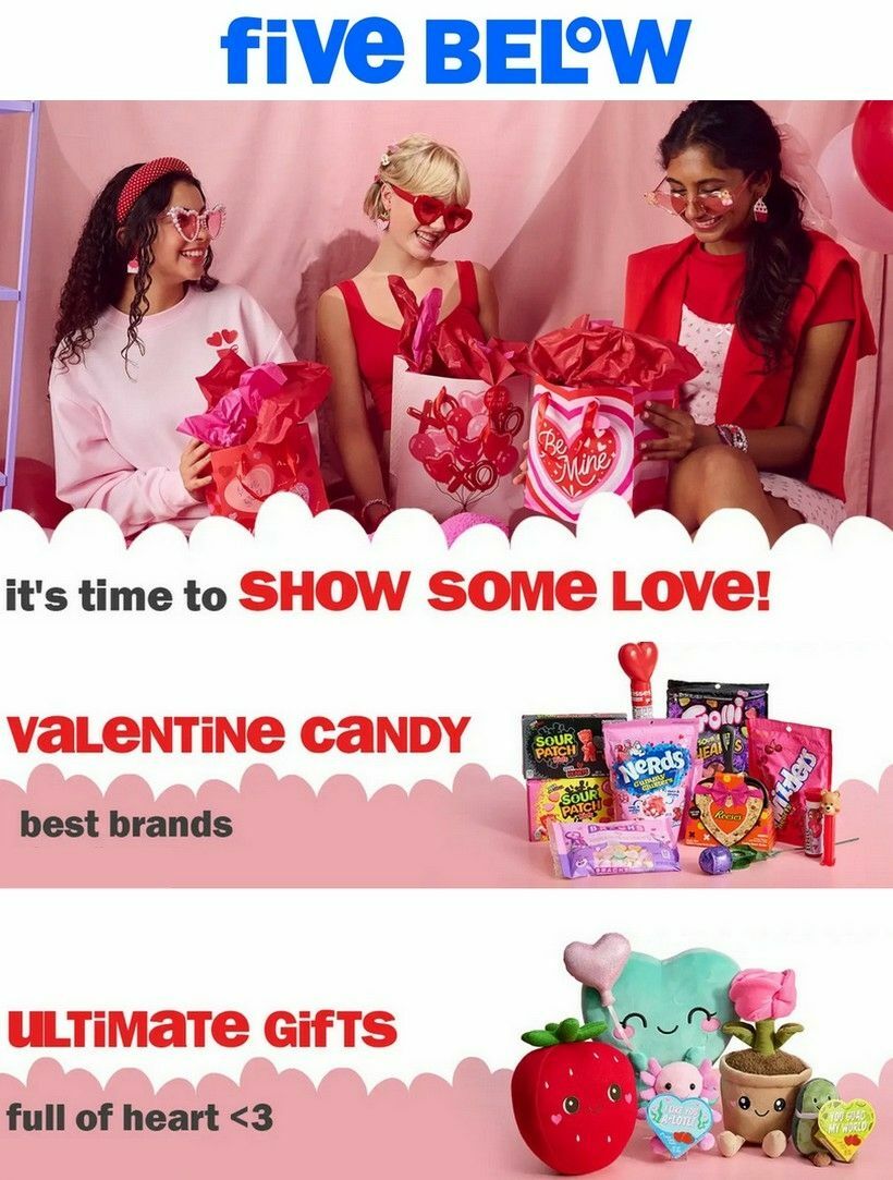 Five Below Valentine's Day Weekly Ad from January 31