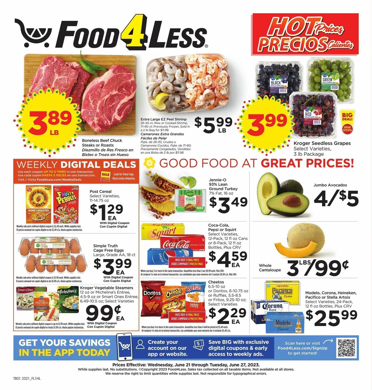 Food 4 Less Weekly Ad from June 21