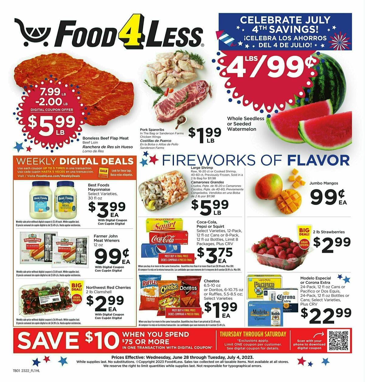 Food 4 Less Weekly Ad from June 28