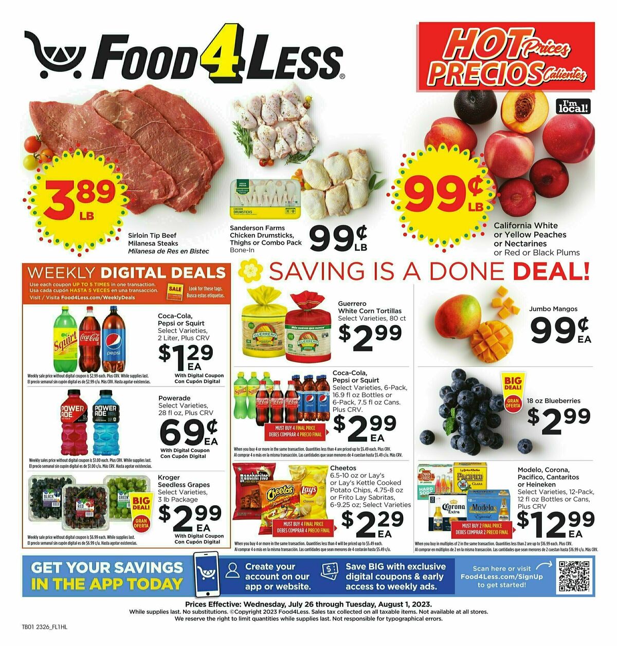 Food 4 Less Weekly Ad from July 26