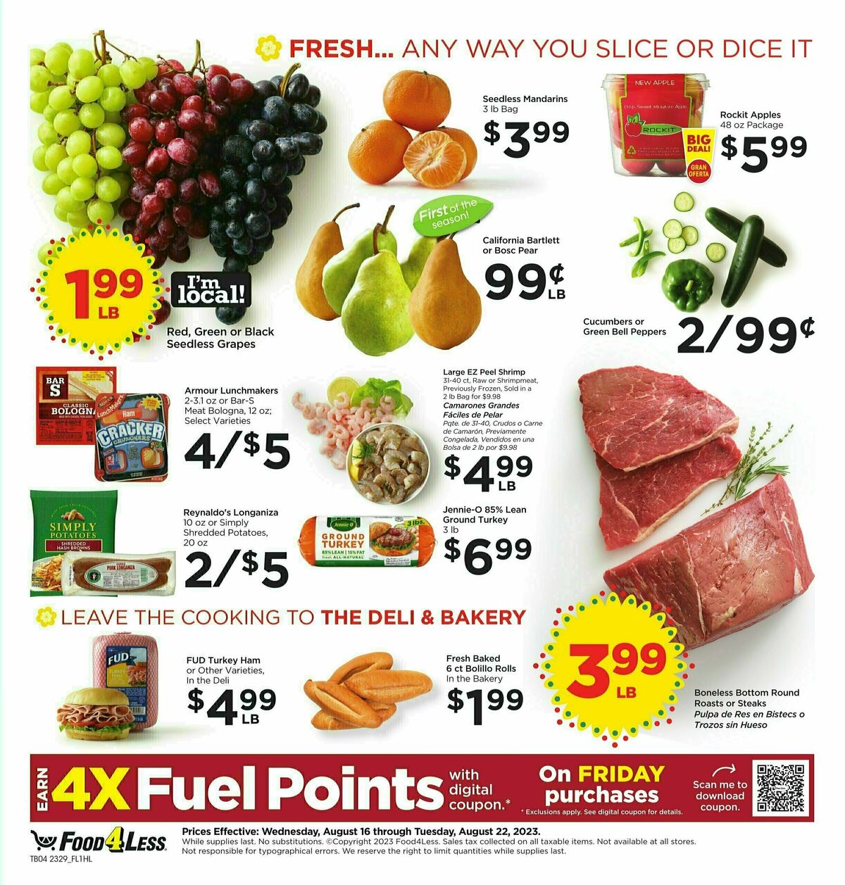 Food 4 Less Weekly Ad from August 16