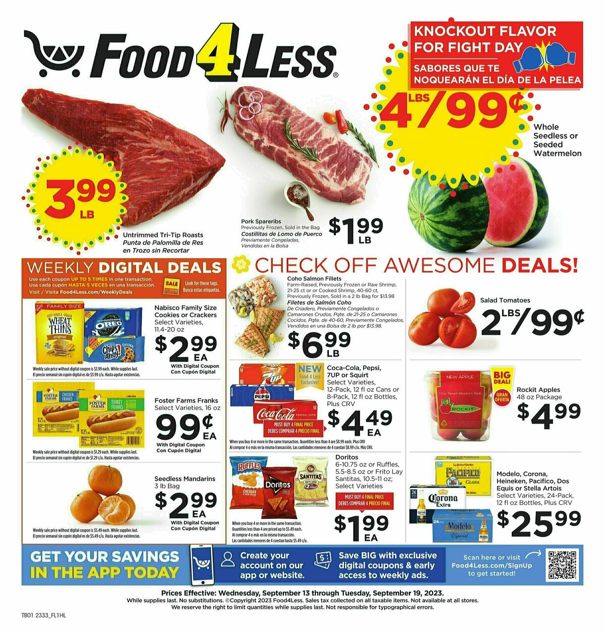 Food 4 Less Weekly Ad from September 13
