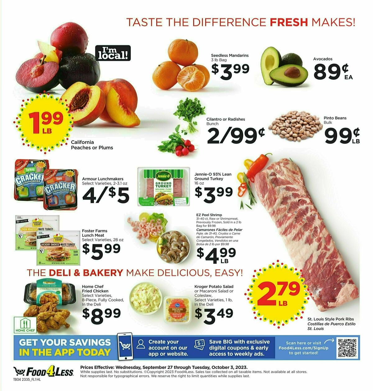 Food 4 Less Weekly Ad from September 27