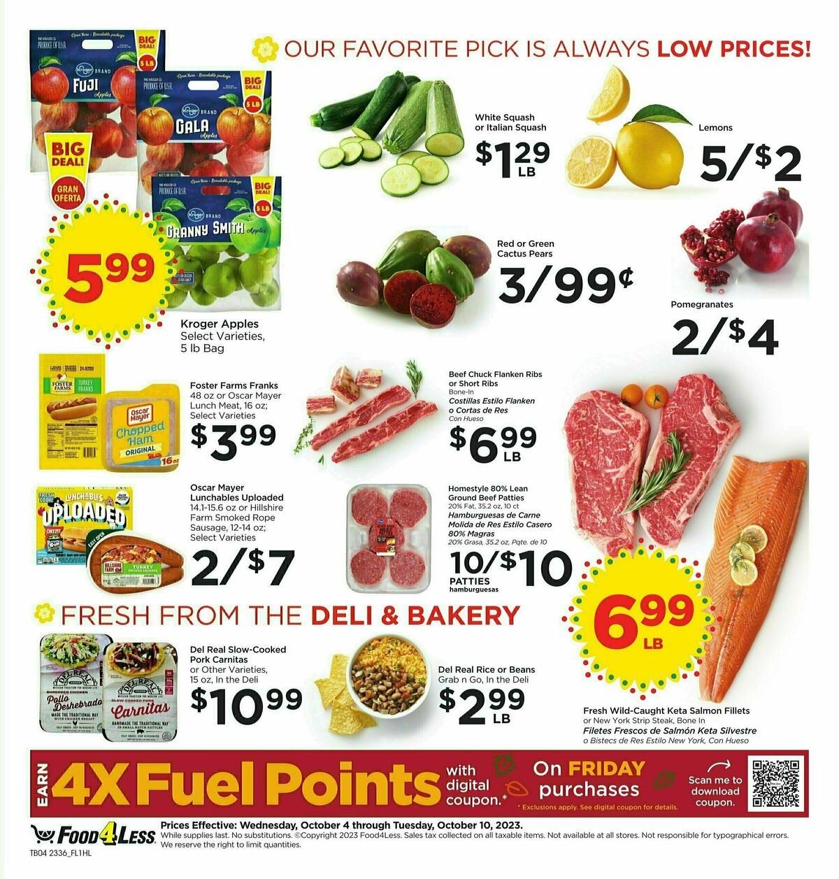 Food 4 Less Weekly Ad from October 4